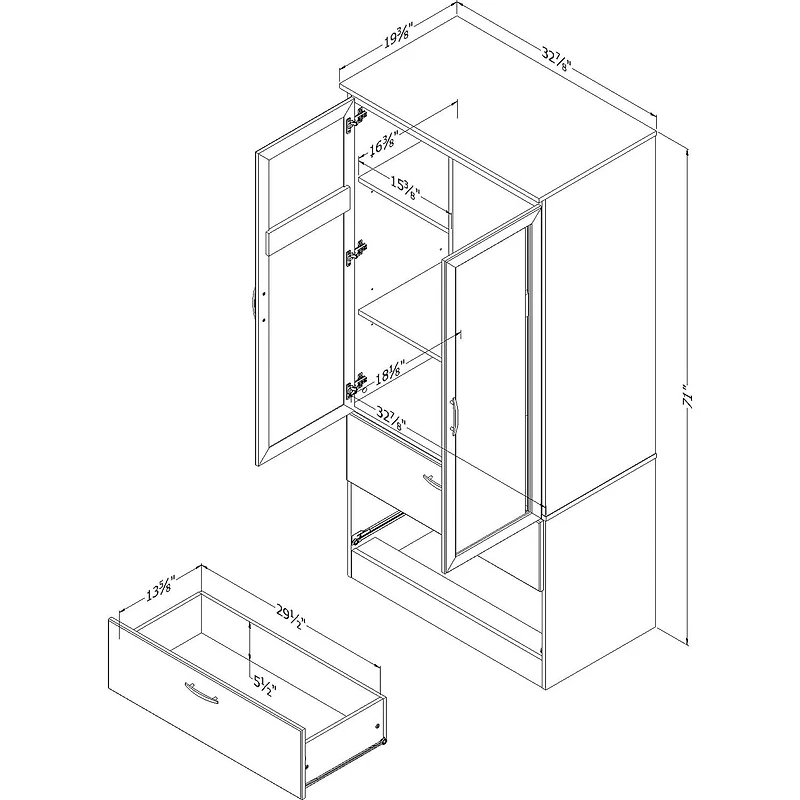 South Shore Acapella Wardrobe Armoire