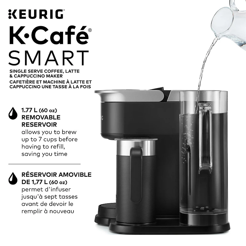 Keurig K-Café SMART, Cafetière et machine à latte et cappuccino une tasse à la fois pour capsule K-Cup
