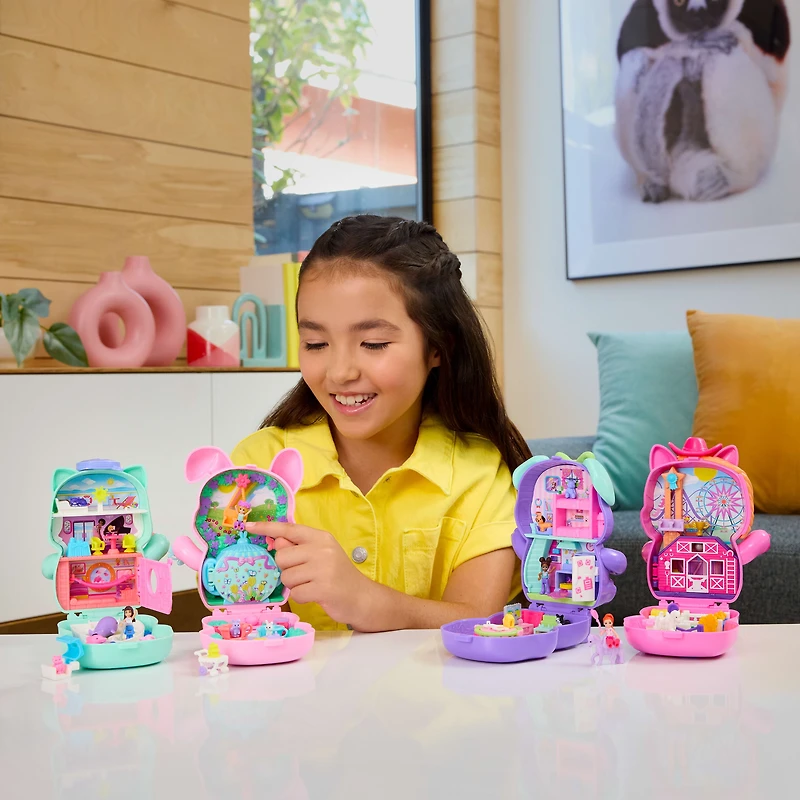 Polly Pocket Coffret Poney Rodéo, micro-poupée, chevaux, access.
