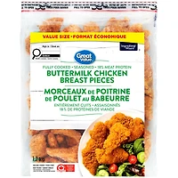 Morceaux de poitrine de poulet au babeurre Great Value 1,2 kg