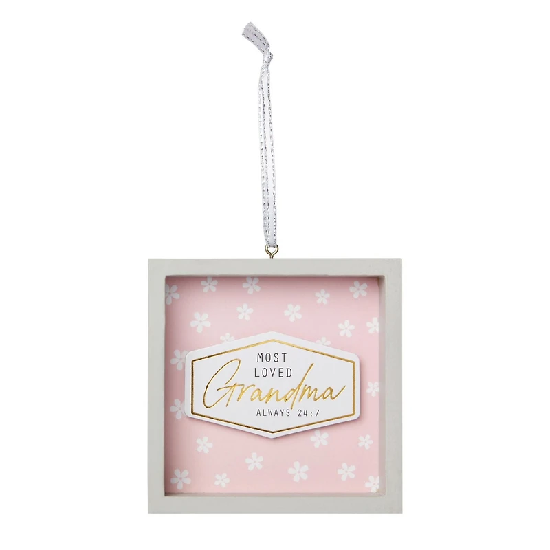 Holiday Time Most Loved Grandma Ornament, 3.5"L x 0.75"W x 3.5"H