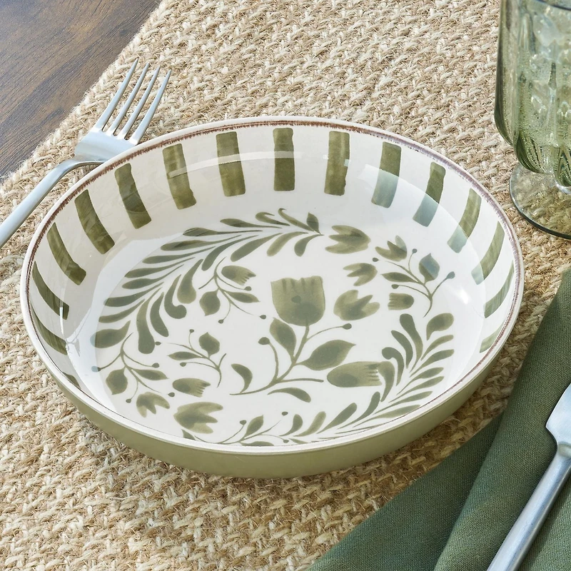Better Homes & Gardeens Bamboo Melamine Dinner Bowl Green Set, 4pc