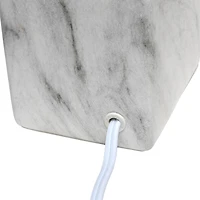 Simple Designs Petite lampe de table en céramique marbrée avec abat-jour en tissu