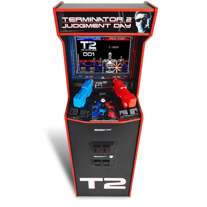 Arcade1Up Terminator 2 Deluxe Arcade Machine – 17" Color Screen, Real-Feel Arcade Light Guns, Wi-Fi Leaderboards, Classic Video Game, Perfect for at-Home Gaming