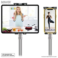 BOWER - SUPPORT DE TRÉPIED AVEC INCLINAISON À 45 DEGRÉS CONÇU POUR TÉLÉPHONES ET TABLETTES