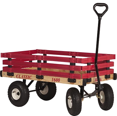 Millside Classic Kids 20" x 38" Wood Wagon with Poly Racks