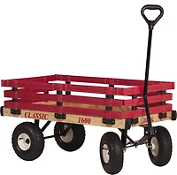 Millside Classic Kids 20" x 38" Wood Wagon with Poly Racks