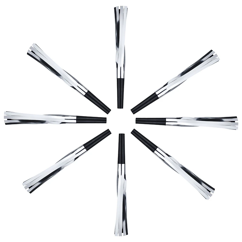 Crécelles de fête à franges noires et argentées pour le Nouvel An, 17,5 cm de long, 8 pièces, décoration de fête, par Way to Celebrate Style, adulte