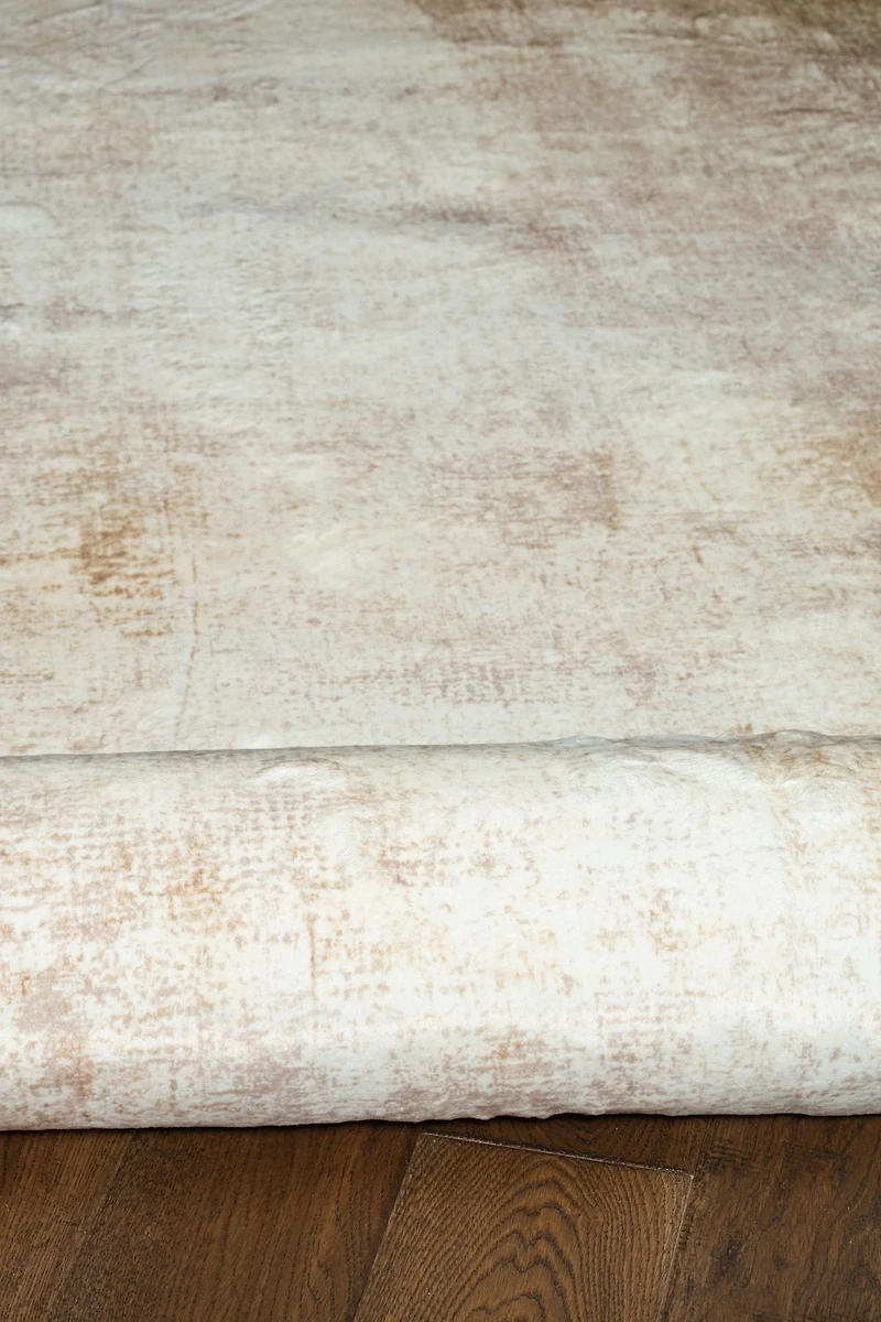 Tapis d'appoint Motif Faux Lapin Simone ivoire & beige de 3 pi x 5 pi