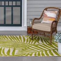 Tropiana Cream and Green Woven Area Rug