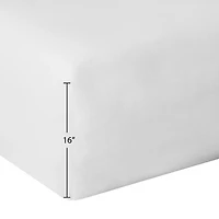 Parure de lit 4 pièces Mainstays en mélange de coton 300 nombre de fils (blanc) et CVC, pour lit double (adulte) Ensemble de draps 2 places