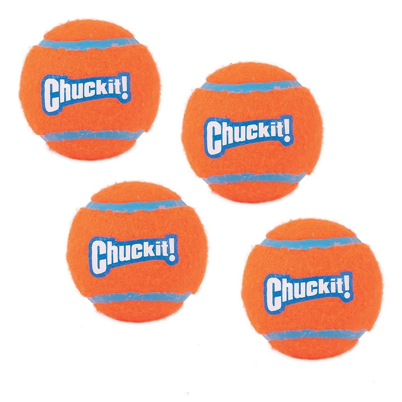 CHUCKIT! balle de tennis (jouet pour chien moyenne; paquet de 4)