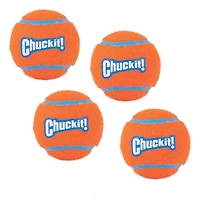 CHUCKIT! balle de tennis (jouet pour chien moyenne; paquet de 4)