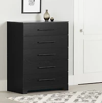 South Shore Primo 5-Drawer Chest for Adult, in Black Oak