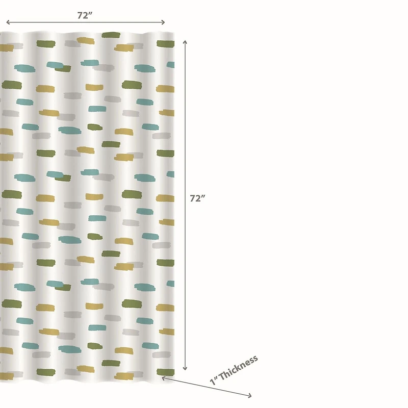 IH Casa Decor Peva Shower Curtain With 12 Polyresin Hooks Hyphen