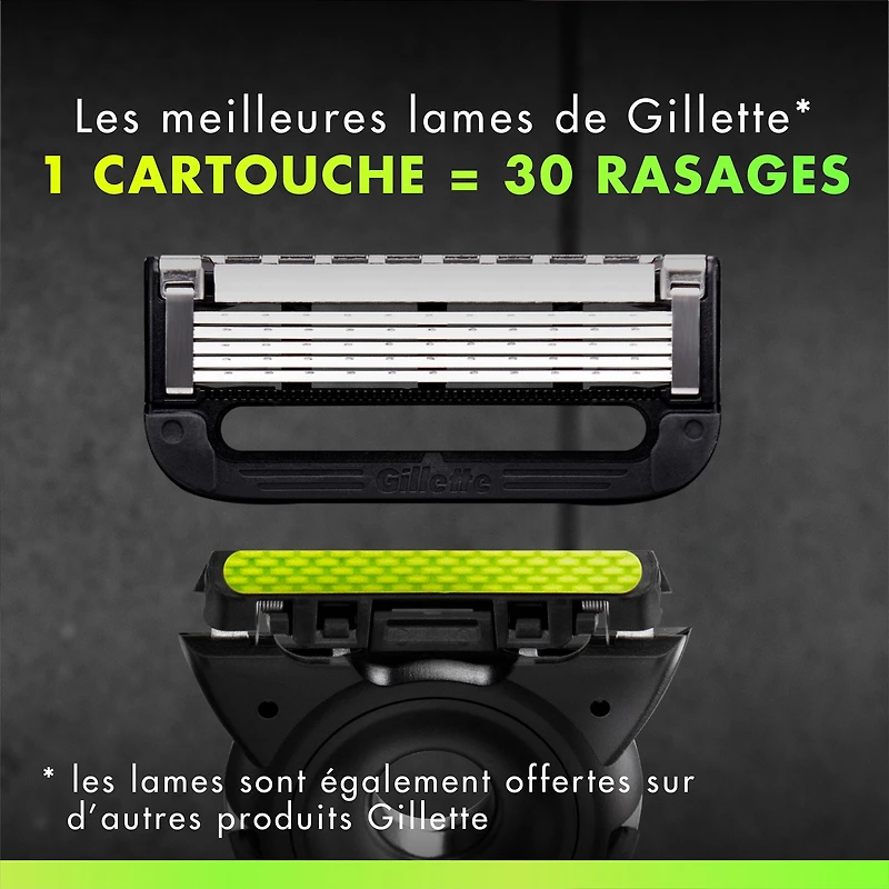Rasoir GilletteLabs pour hommes avec barre exfoliante, édition noire et dorée, 1manche, 3cartouches de rechange, comprend un étui de voyage pour un rangement pratique lors de vos déplacements 1CT