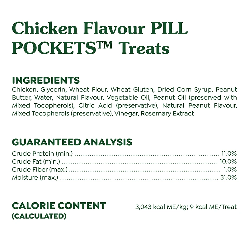 Gâteries pour chiens adultes GREENIES PILL POCKETS format pour comprimés saveur de poulet