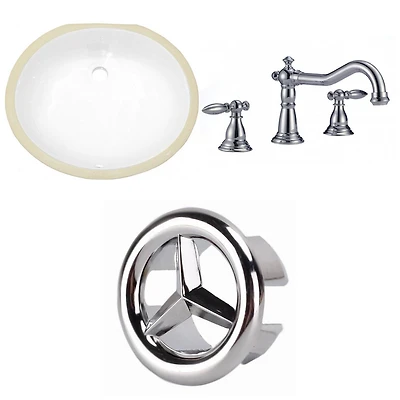 American Imaginations 19.5-in. W CUPC Oval Bathroom Undermount Sink Set In White