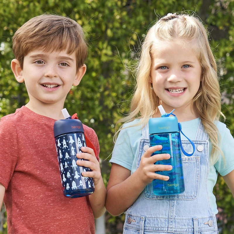 Lot de 2 bouteilles d'eau pour enfants Bentgo - Fusée / Requin<br>Modifier