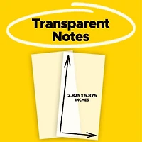 Post-it Transparent Notes, 2 7/8 x 5 7/8 in