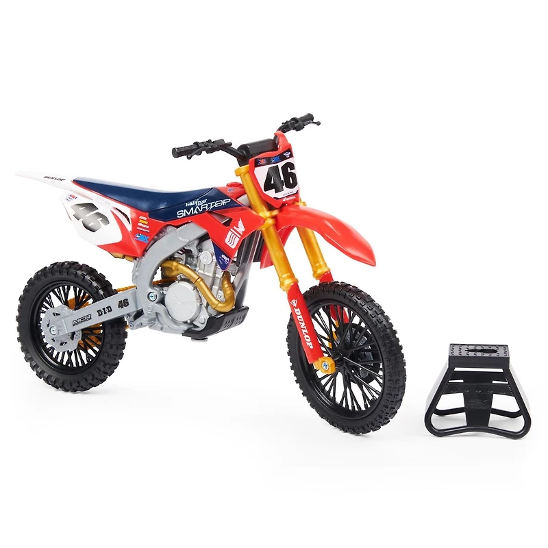 Supercross, Authentic Justin Hill 1:10 Scale Collector Die-Cast Motorcycle Replica with Display Stand