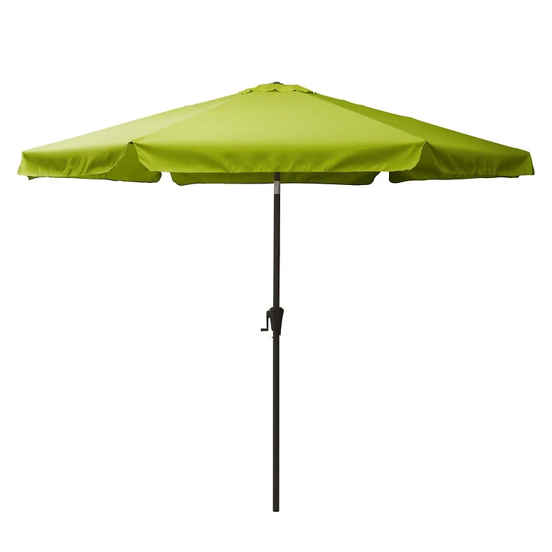 Parasol de jardin rond inclinable CorLiving de 3 m avec rabats latéraux et cadre en acier