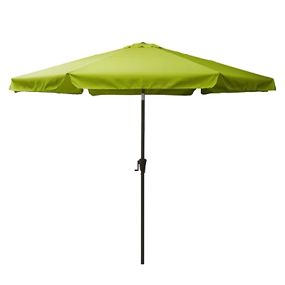 CorLiving 10ft Large Round, Market, Tilting Outdoor Patio Umbrella with Side Flaps and Steel Frame