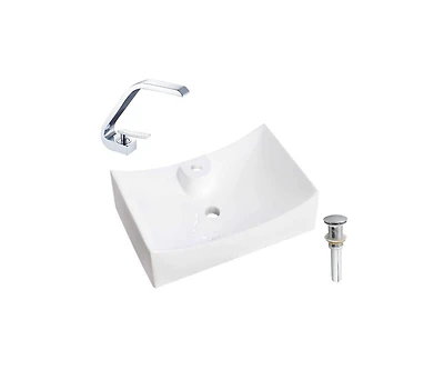 DROP Bath and Kitchen DR091483 Bathroom Vessel Sink Set