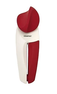 Starfrit Ouvre-Boîtes MightiCan, Sécuritaire, Maintient Le Couvercle, Sans Bords Tranchants, Bouton Antidérapant Résistant, Poignée Confortable, Garantie 3 Ans