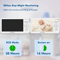 HelloBaby 6.0" LCD Wireless Video Baby Monitor, 4000mAh Rechargeable Battery, Remote Pan-Tilt-Zoom