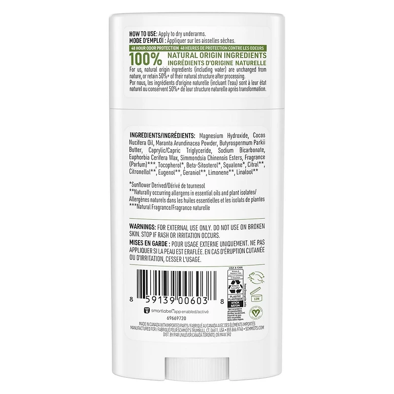 Schmidt's  Bergamot & Lime Natural Origin Deodorant, 75 g Deodorant