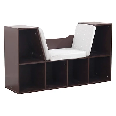 KidKraft Wooden Bookcase with Reading Nook - Espresso