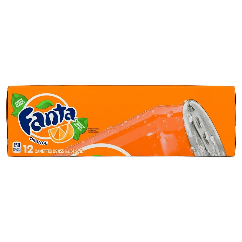 Fanta Orange canette de 355mL, emballage de 12
