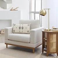 Better Homes & Gardens Springwood - Chaise d'appoint avec structure en bois et lin crème