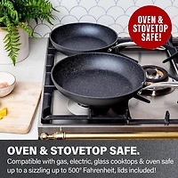 Granitestone Cookware Poêle à frire antiadhésive, poêle antiadhésive de 30,5 cm pour la cuisson et la friture, poêle à œufs renforcée de minéraux avec poignées qui restent froides, passe au lave-vaiss