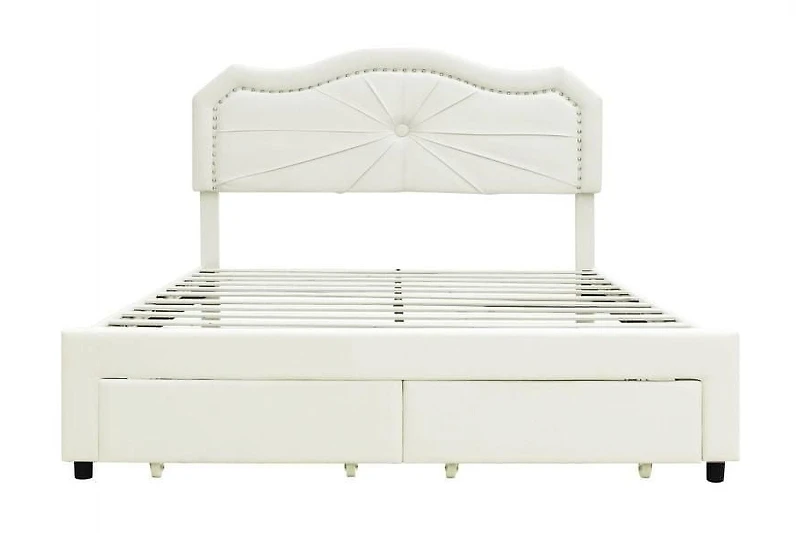 Aiden Lit de rangement plateforme King, beige