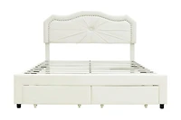 Aiden Lit de rangement plateforme King, beige