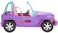 ​Barbie Off-Road Vehicle, Purple with Pink Seats and Rolling Wheels