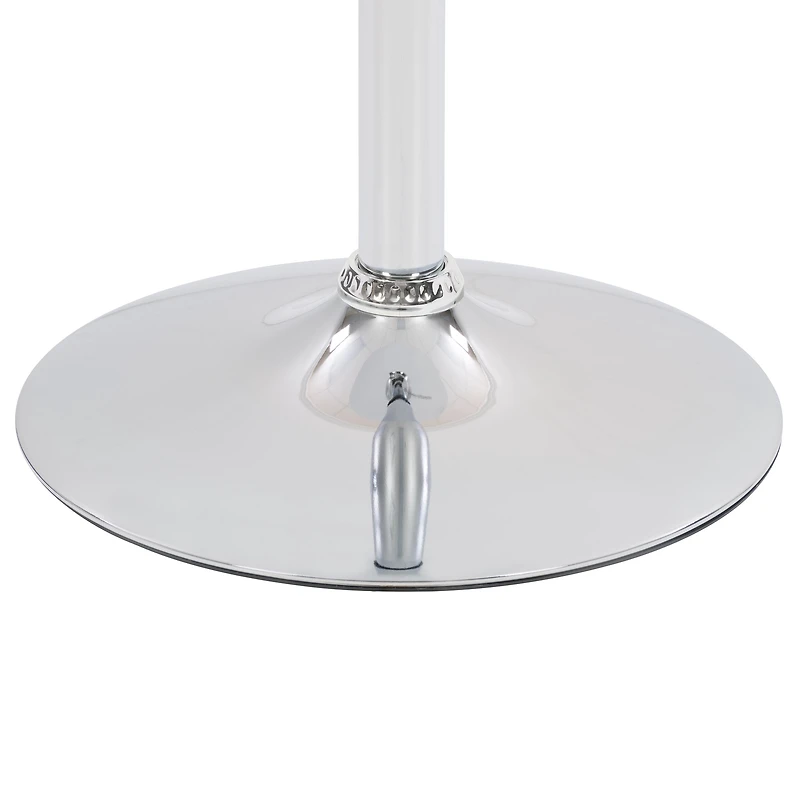 Table de bar pivotante CorLiving Maya Square, plateau en bois composite, hauteur réglable, piètement en métal, chromée/noire