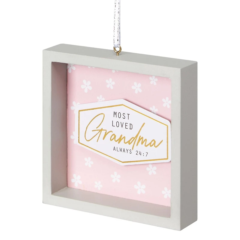 Holiday Time Most Loved Grandma Ornament, 3.5"L x 0.75"W x 3.5"H