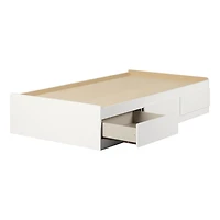 Lit matelot 3 tiroirs Simple, fini Blanc solide, collection Gramercy de Meubles South Shore