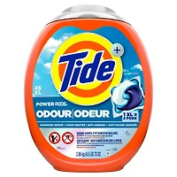 Tide Odour + Oxi Laundry Detergent Pacs, Original Scent, Advanced Odour + Stain Fighter, laudry soap washing detergent pacs, 45 Count