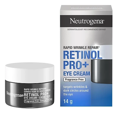 Crème yeux Neutrogena Correcteur de rides express Retinol Pro+, hydratant à base de micropeptide, cible les rides et les cernes autour des yeux 14g