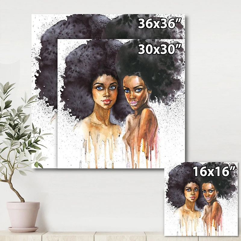 Designart Portrait de deux femmes afro-américaines Art mural sur toile