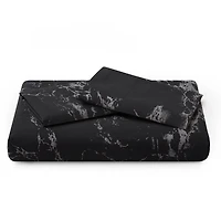 Marina Decoration Ultra Soft Silky Zipper Rich Printed Rayon from Bamboo All Season Duvet Cover Set with Pillowcases, Modern Black Marble Pattern