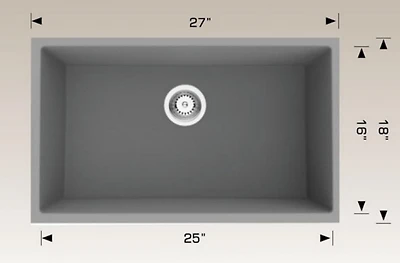 American Imaginations 27-in. W CSA Approved Coffee Kitchen Sink With 1 Bowl