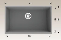 American Imaginations 27-in. W CSA Approved Coffee Kitchen Sink With 1 Bowl