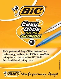 Stylos-bille bleus BIC Round Stic Extra Valeur, pointe moyenne (1,0 mm), paquet de 10 stylos en vrac, corps rond et souple pour une écriture confortable Lot de 10