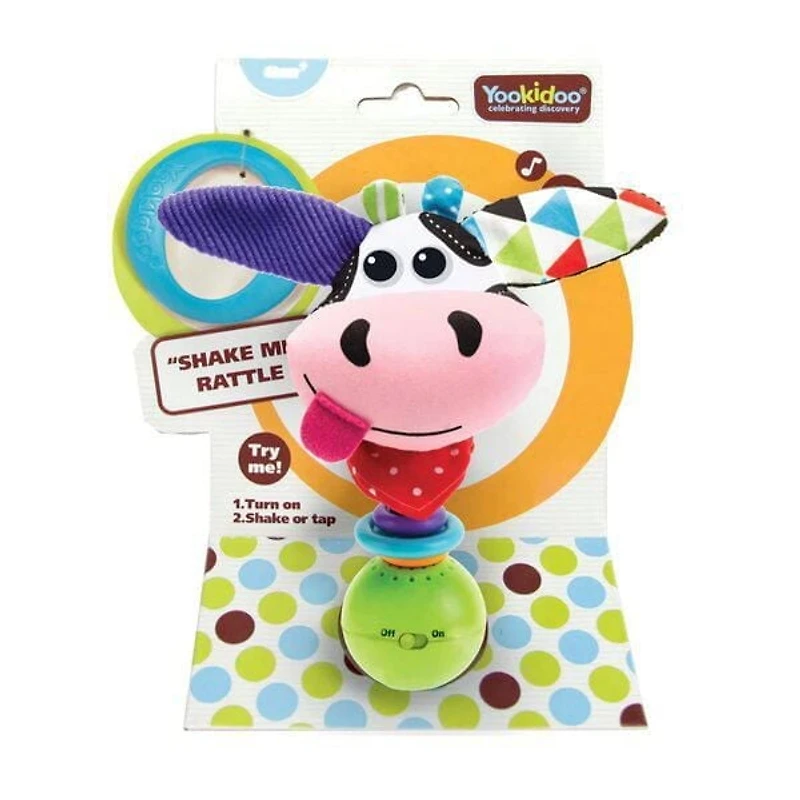 Hochet 'Shake me' Vache. Hochet électronique (piles incluses)