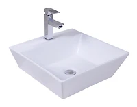 American Imaginations AI-31399 16,5 pouces W au-dessus du navire blanc de compteur pour le perçage de centre de 1 trou